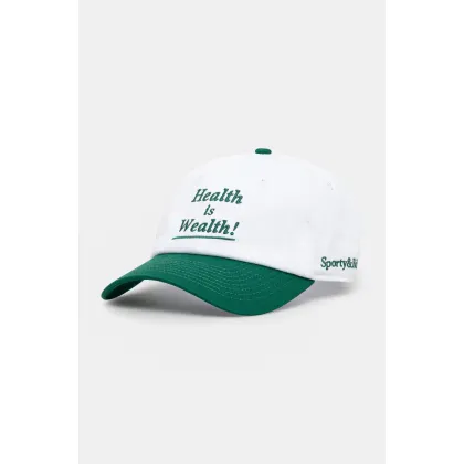 Zdjęcie Sporty & Rich czapka z daszkiem bawełniana Health Is Wealth kolor biały z aplikacją AC040516006WH01