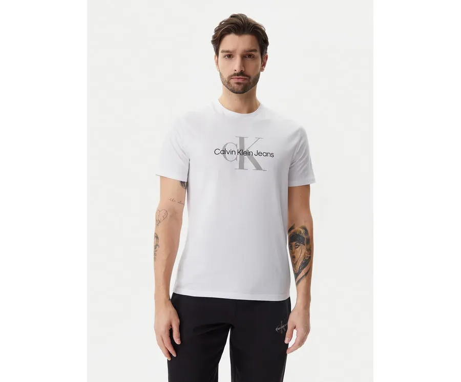 obrazek 1 Calvin Klein Jeans T-Shirt LV040EM286 Biały Regular Fit