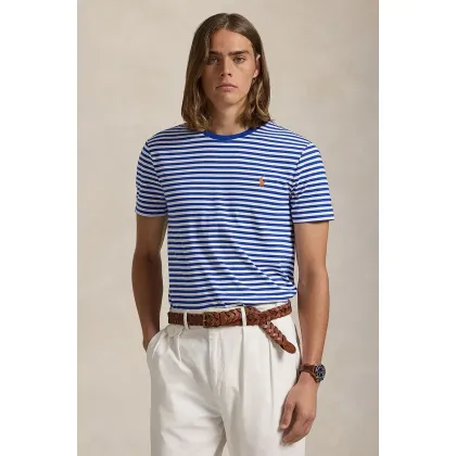 Zdjęcie Polo Ralph Lauren t-shirt bawełniany męski kolor niebieski wzorzysty 710956828