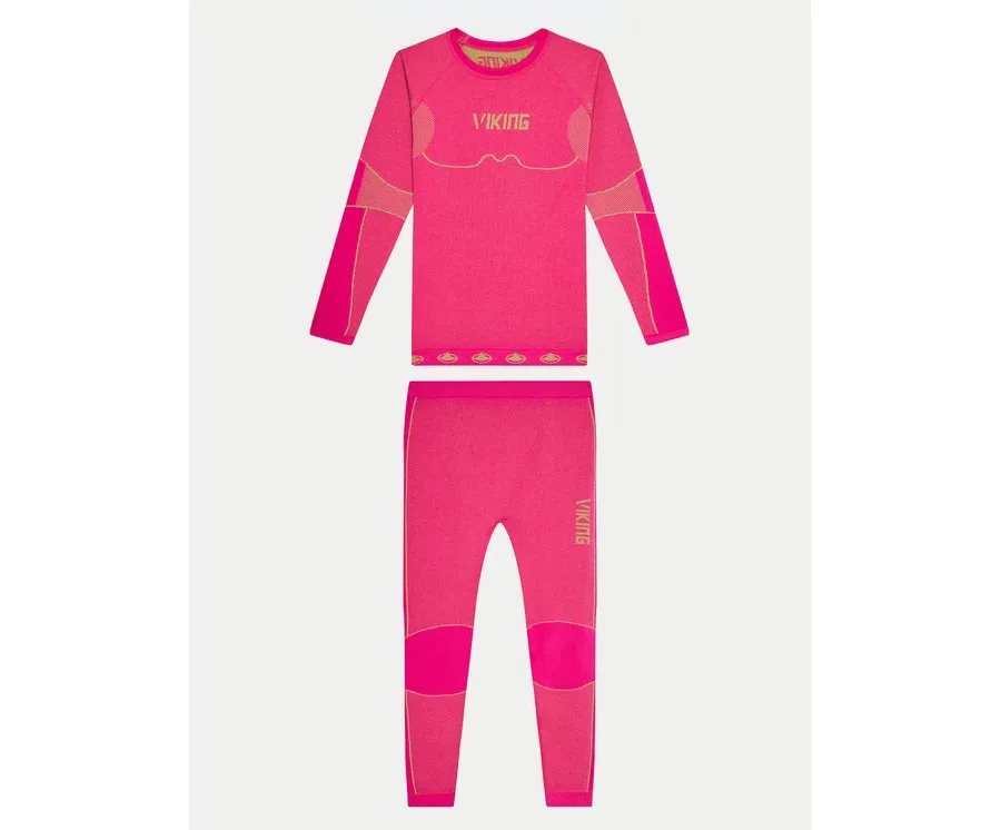obrazek 1 Viking Komplet bielizny termoaktywnej Riko Kids Set 500/14/3030/48 Różowy Skinny Fit