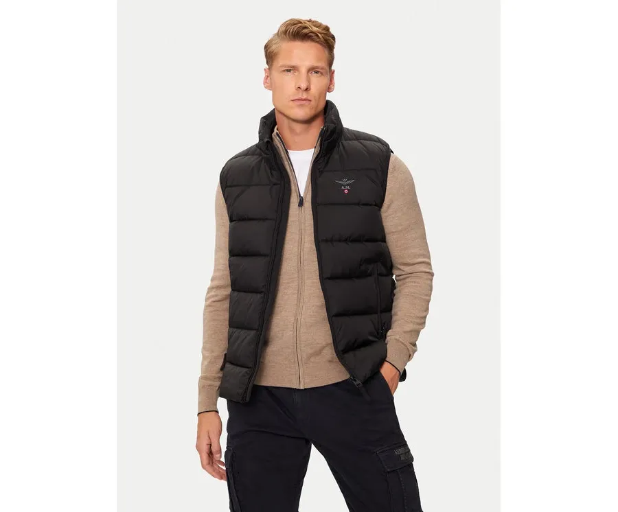 obrazek 1 Aeronautica Militare Bezrękawnik 242AB2185CT3375 Czarny Regular Fit