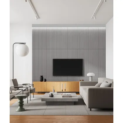 Zdjęcie 135x45,6 cm VT - PB57 (CL01 ceglasty) LAMEL OBŁY - Panel dekor 3D beton architektoniczny