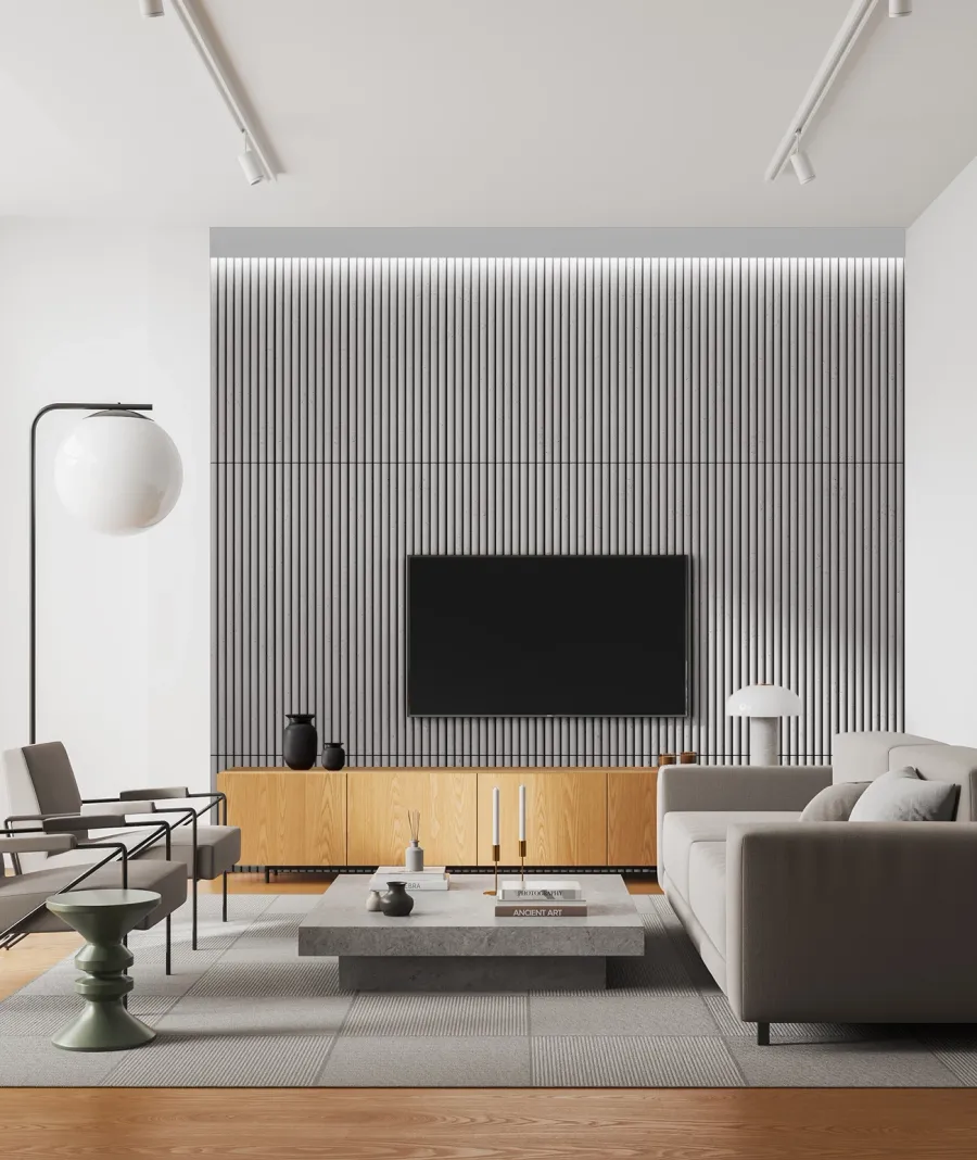 obrazek 1 135x45,6 cm VT - PB57 (CL01 ceglasty) LAMEL OBŁY - Panel dekor 3D beton architektoniczny