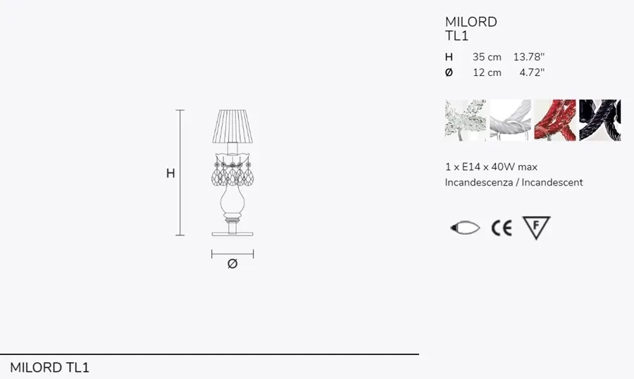 obrazek 3 Przepiękna lampka w klasycznym stylu - Masiero