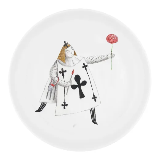 Porcelain set of cake stand and 4 plates from the Tea with Porcelain set of cake stand and 4 plates from the Tea with