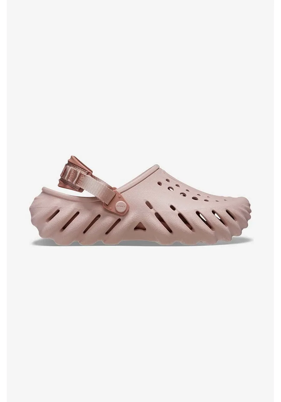 obrazek 1 Crocs klapki Echo Clog damskie kolor beżowy na platformie 207937