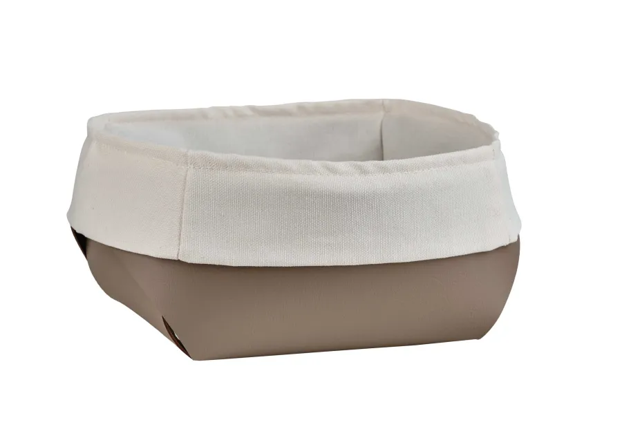 obrazek 1 Stylowy koszyk na chleb Flora 20x20xH9 cm w kolorze cappuccino