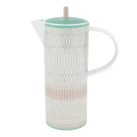 Picture Venezia porcelain coffee pot with rich platinum decoration and turquoise lid - Vista Alegre