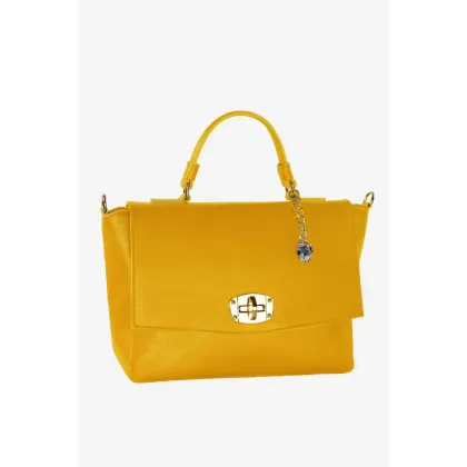 Zdjęcie Żółta elegancka torebka wykonana ze skóry - Terrida