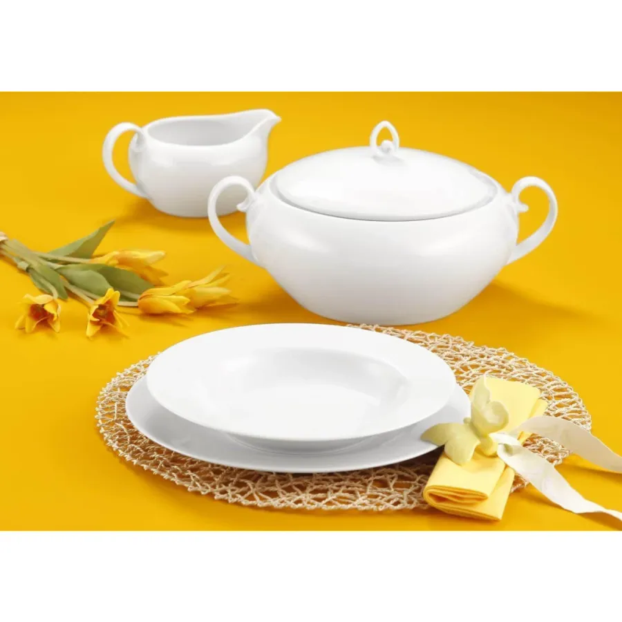 obrazek 2 Stylowa biała porcelanowa maselniczka z pokrywką - Seltmann Weiden