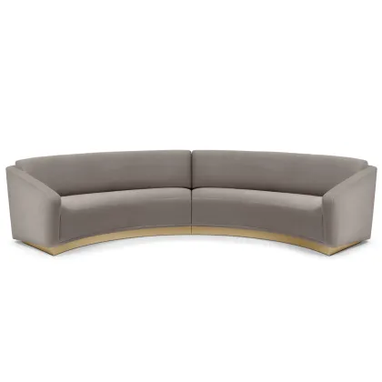 Picture Elegant light gray sofa with curved contour - Munna