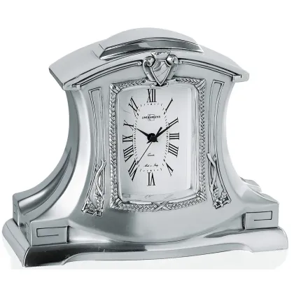 Picture Silver plated Art Nouveau desk watch