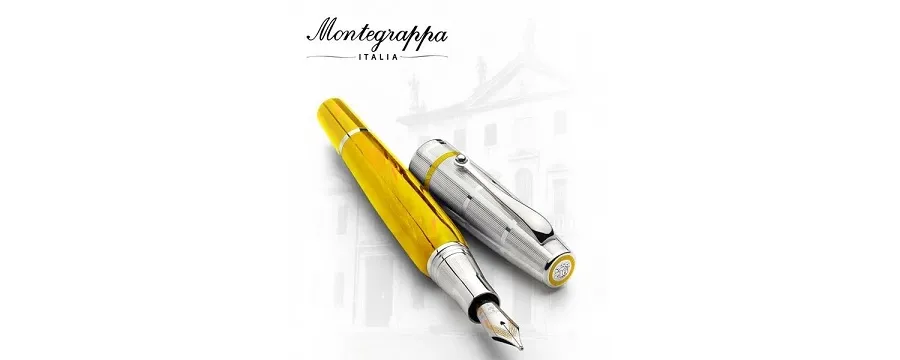 obrazek 1 Yellow Celluloid Fountain Pen Miya Argento Montegrappa