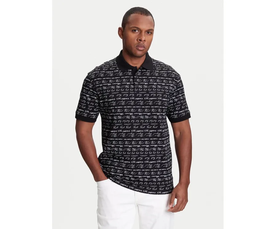 obrazek 1 KARL LAGERFELD Polo 745120 553225 Czarny Regular Fit