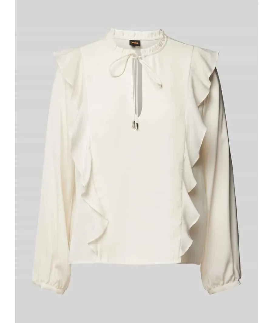 obrazek 1 Bluzka o kroju regular fit z falbanami model ‘BIRENNA’
