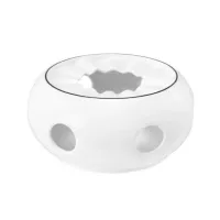 Picture Luxurious porcelain tea heater with a black rim in a classic style - Tettau