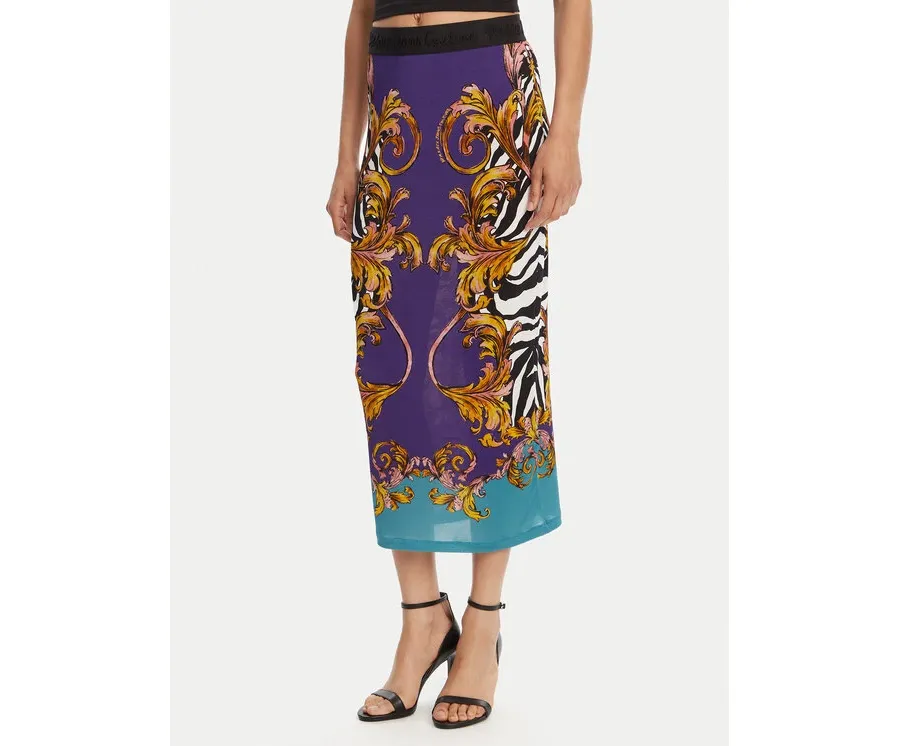 obrazek 1 Versace Jeans Couture Spódnica ołówkowa 78HAE8P6 Fioletowy Slim Fit