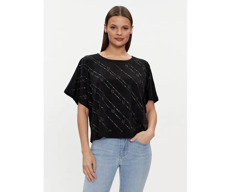obrazek 1 Liu Jo T-Shirt TA4174 JS003 Czarny Regular Fit