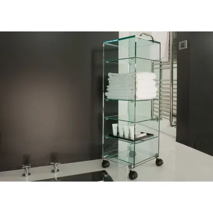 Zdjęcie Ekskluzywne szklane półeczki na kółkach - Tonelli Design