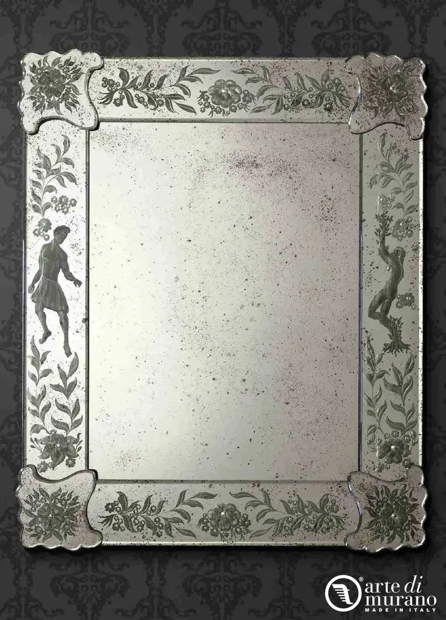 obrazek 1 Klasyczne lustro ze szkła Murano