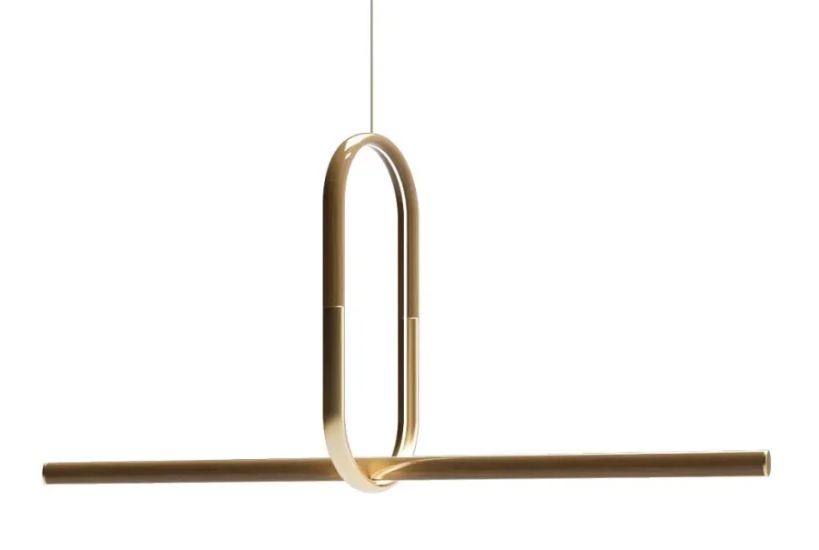obrazek 3 Lampa sufitowa wykonana z eliptycznych elementów w kolorze orzecha