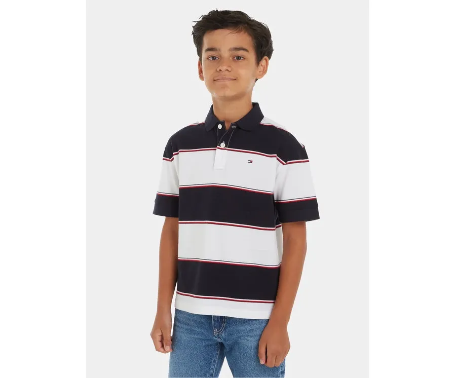 obrazek 1 Tommy Hilfiger Polo Global Rugby KB0KB08857 Biały Relaxed Fit