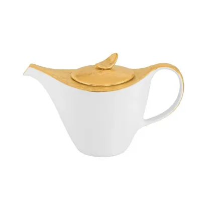Zdjęcie Wytworny dzbanek do herbaty z porcelany i złota