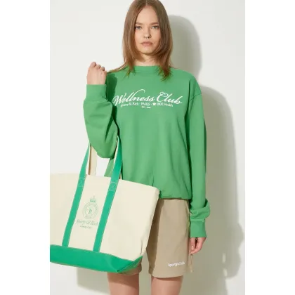 Zdjęcie Sporty & Rich bluza bawełniana 1800 Health Crewneck damska kolor zielony z nadrukiem WS067S405HV