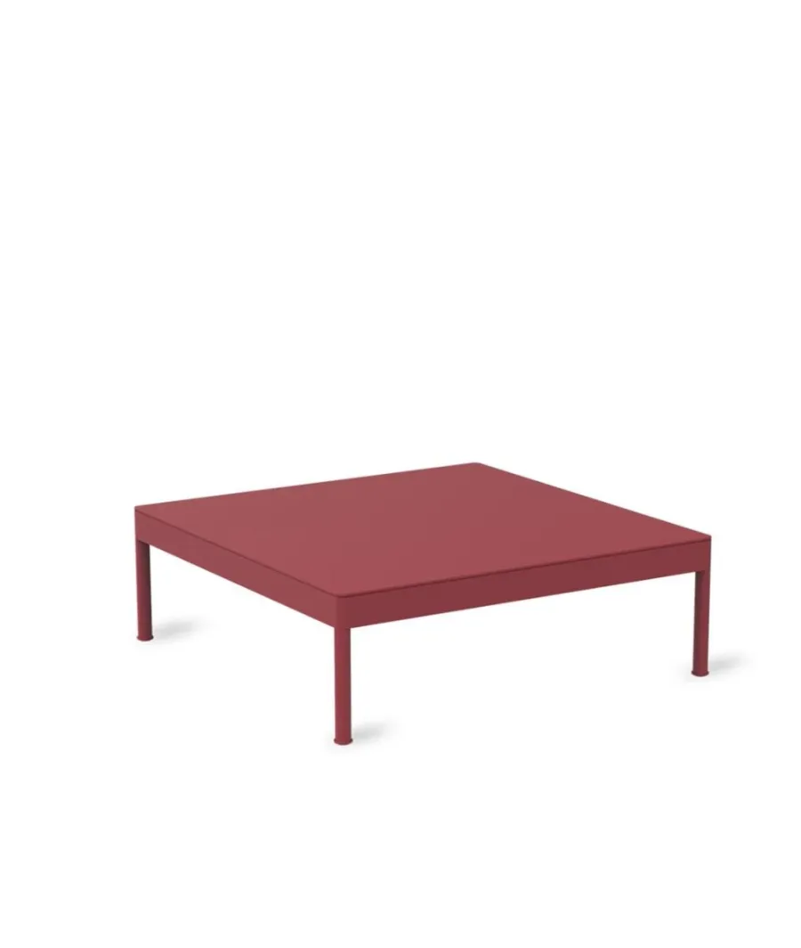 obrazek 1 Czerwony stolik kawowy Les Arcs wykonany z aluminium do ogrodu