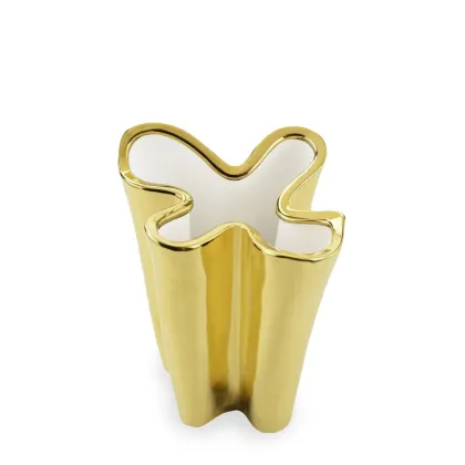 Picture Decorative ceramic vase with wavy shape H.29xL.22xD.Int.16 cm