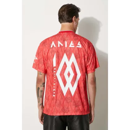 Zdjęcie Aries t-shirt Aries x Umbro Red Roses SS Football Jersey męski kolor czerwony z nadrukiem UM60002.03
