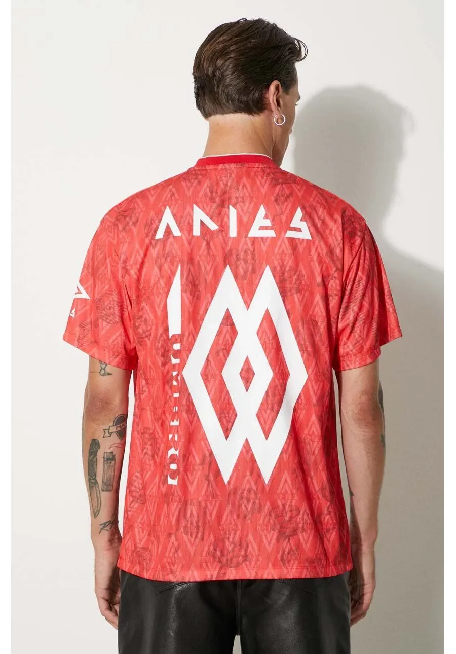 obrazek 1 Aries t-shirt Aries x Umbro Red Roses SS Football Jersey męski kolor czerwony z nadrukiem UM60002.03