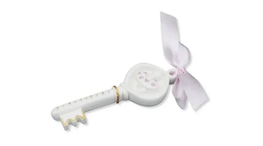 obrazek 1 Wyjątkowa rzeźba – klucz fortuny z różową wstążką