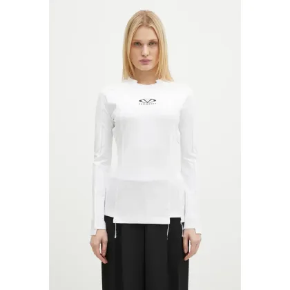 Zdjęcie VETEMENTS longsleeve Oval Logo Cut-Up damski kolor biały UA66LS600W