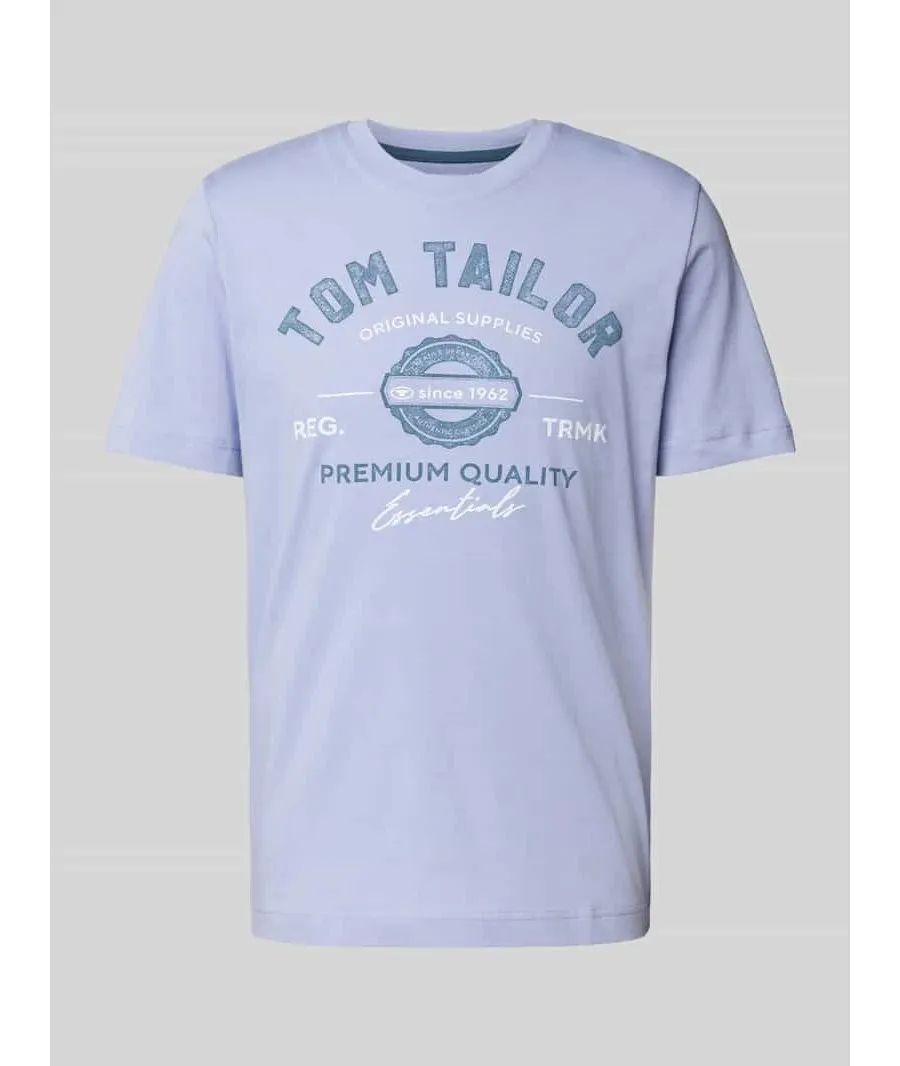 obrazek 1 T-shirt o kroju regular fit z czystej bawełny z nadrukiem z logo