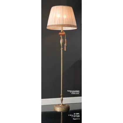 Zdjęcie Luksusowa lampa podłogowa z abażurem z organzy w kolorze gołębim szarym - Il Paralume Marina