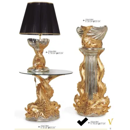 Zdjęcie Ekskluzywna kolumna z ceramiki z rybim motywem - Valle d'oro Patchi