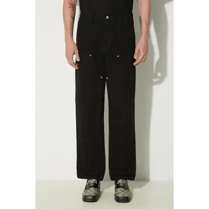 Zdjęcie Carhartt WIP spodnie bawełniane Double Knee Pant kolor czarny proste I031501-BLACK