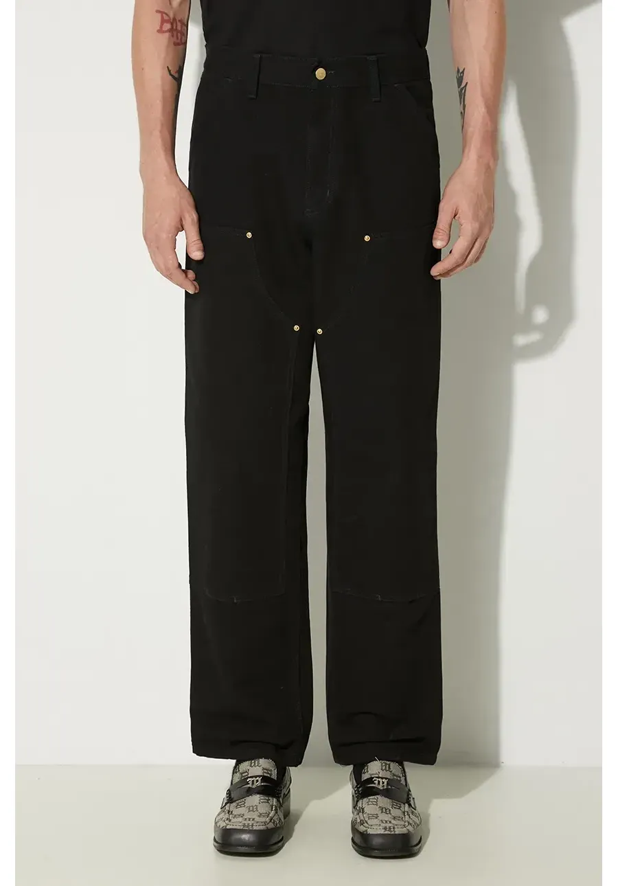 obrazek 1 Carhartt WIP spodnie bawełniane Double Knee Pant kolor czarny proste I031501-BLACK