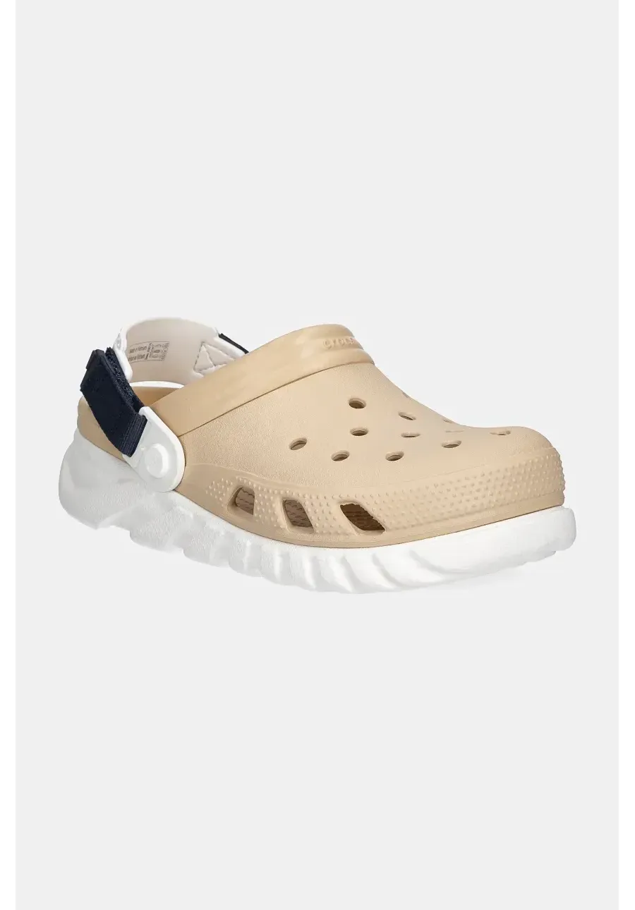 obrazek 1 Crocs klapki Duet Max II Clog damskie kolor beżowy na platformie 208776