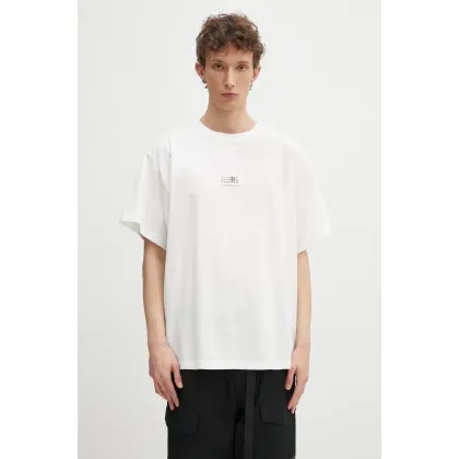 Zdjęcie MM6 Maison Margiela t-shirt bawełniany męski kolor biały z aplikacją SH0GC0033
