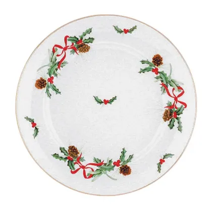 Zdjęcie Porcelanowy talerz obiadowy z motywem świątecznym