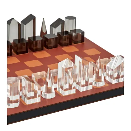 Zdjęcie Designerska szachownica 30x30xH1,5 cm z figurami ze szkła akrylowego