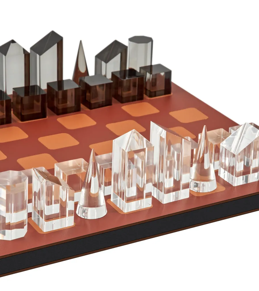 obrazek 1 Designerska szachownica 30x30xH1,5 cm z figurami ze szkła akrylowego