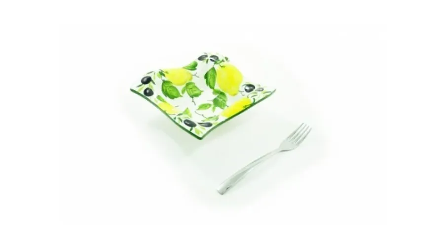 obrazek 2 Średnia kwadratowa ręcznie malowana miska na sałatki lub zupę - Le Ceramiche