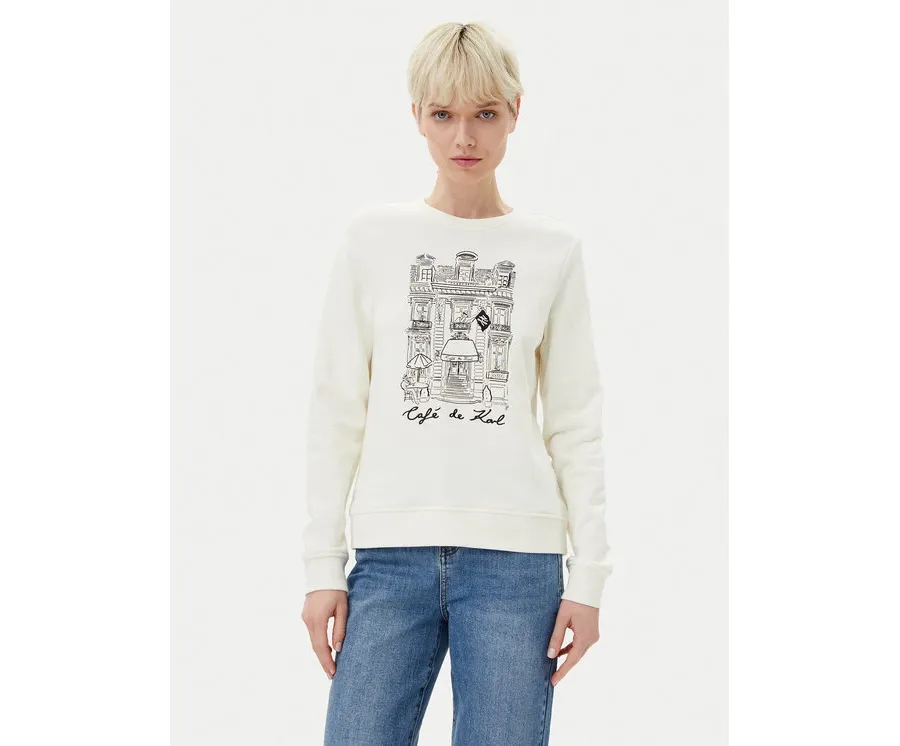 obrazek 1 KARL LAGERFELD Bluza A2W20057 Écru Regular Fit