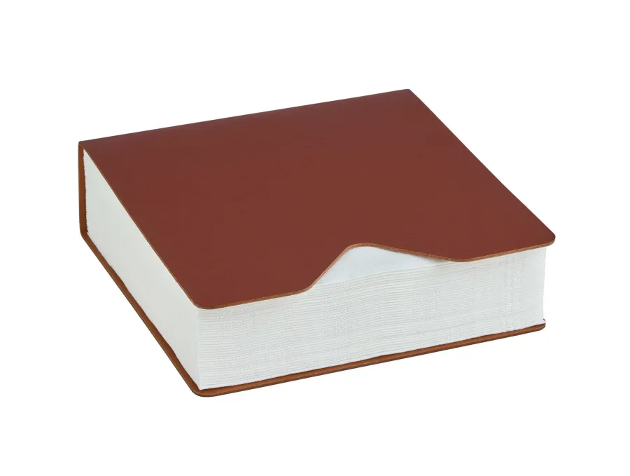 picture 1 Burgundy tissue holder 17x17xH5 cm made of natural leather