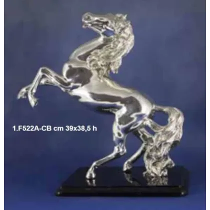 Zdjęcie Stylowy dekoracyjny posrebrzany koń z podstawą do domu - ArtBe