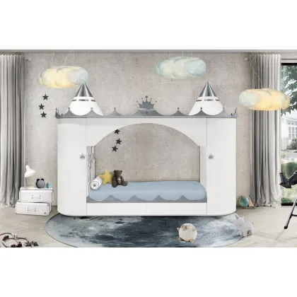 Picture A children's bed in the shape of a palace
