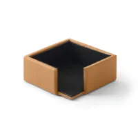 Picture Light brown note card holder made of Italian leather